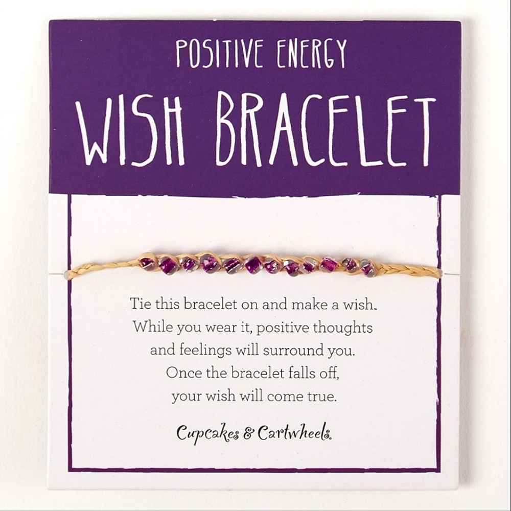 NWT Cupcakes & Cartwheels Positive Energy Wish Bracelet Purple